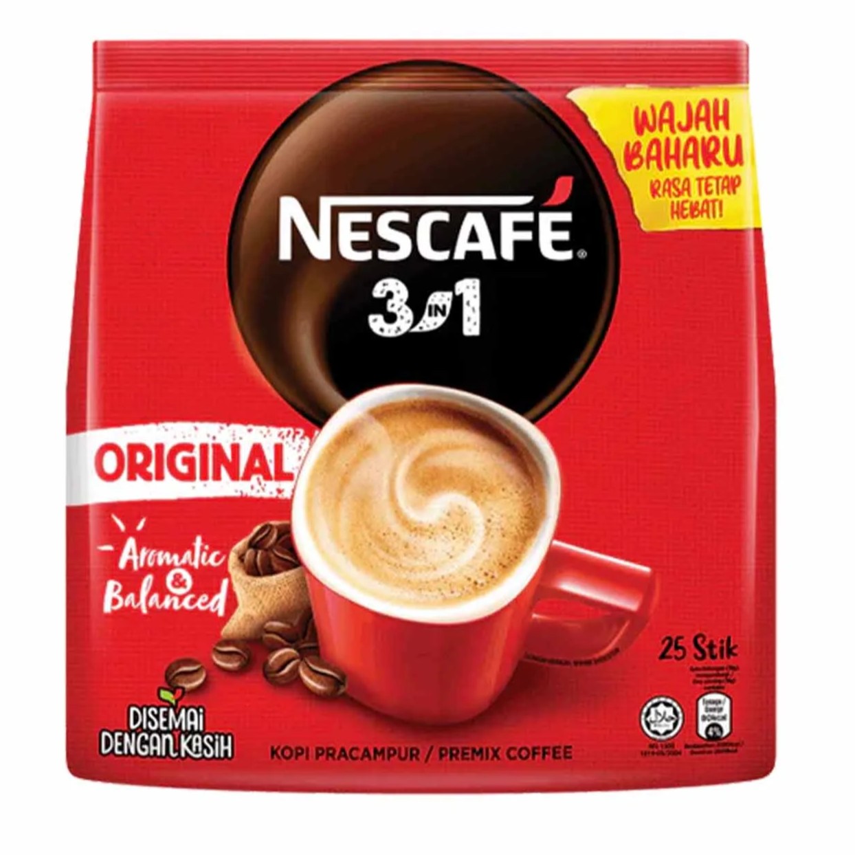 NESCAFÉ 3 in 1 Original Coffee (25 Sticks)