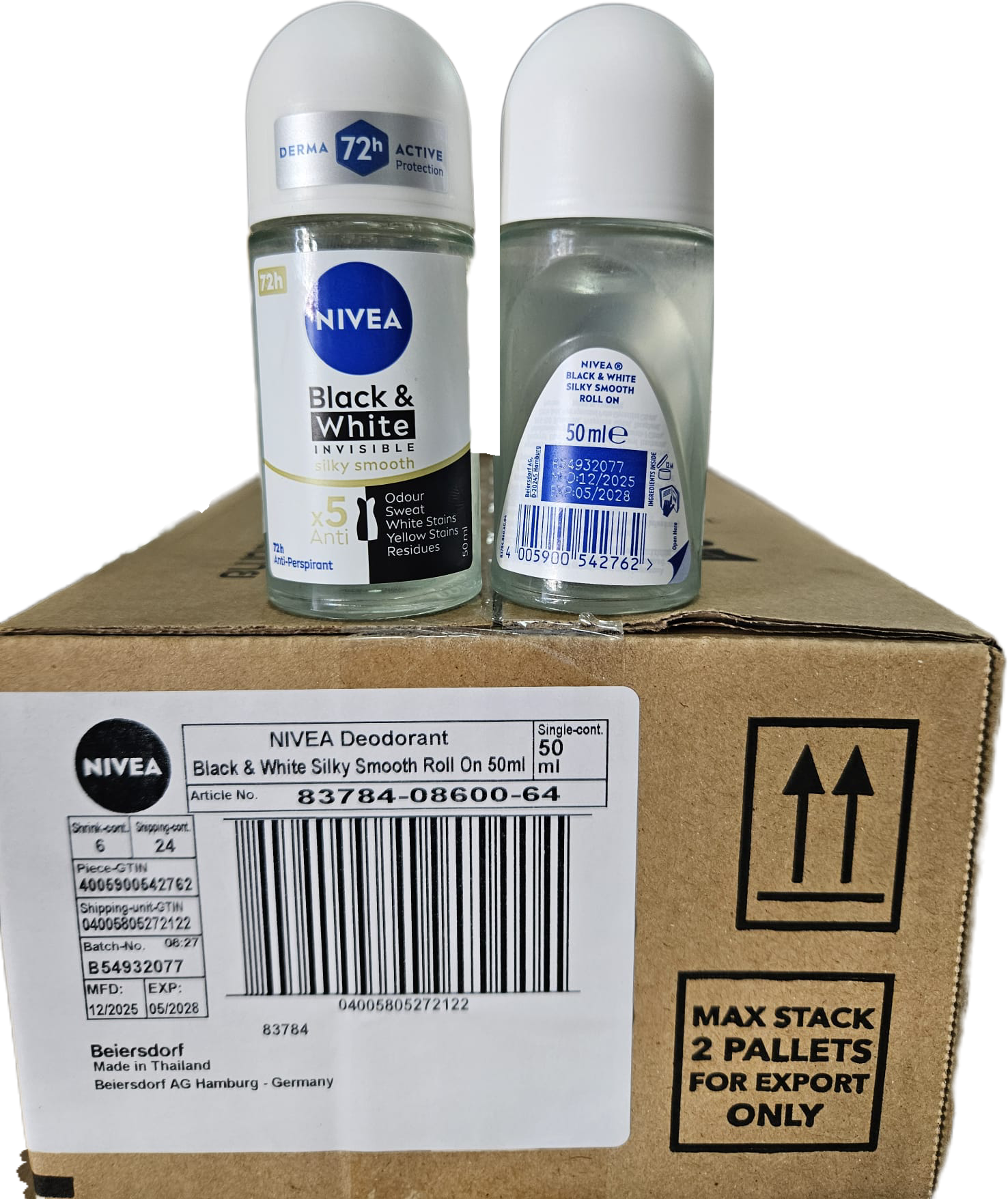 NIVEA Black & White Invisible Silky Smooth Roll On 50ml